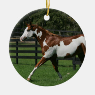 Paarden van verf die lopen 1 keramisch ornament