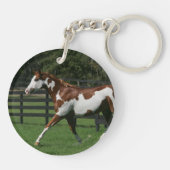 Paarden van verf die lopen 1 sleutelhanger (Achterkant)