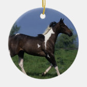 Paarden van verf die lopen 2 keramisch ornament (Voorkant)