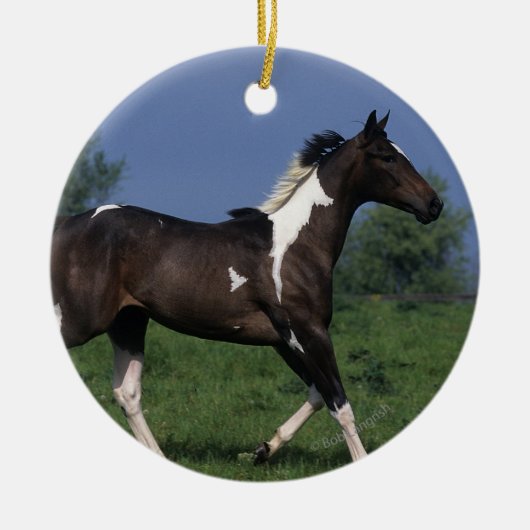 Paarden van verf die lopen 2 keramisch ornament (Voorkant)