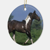 Paarden van verf die lopen 2 keramisch ornament (Links)