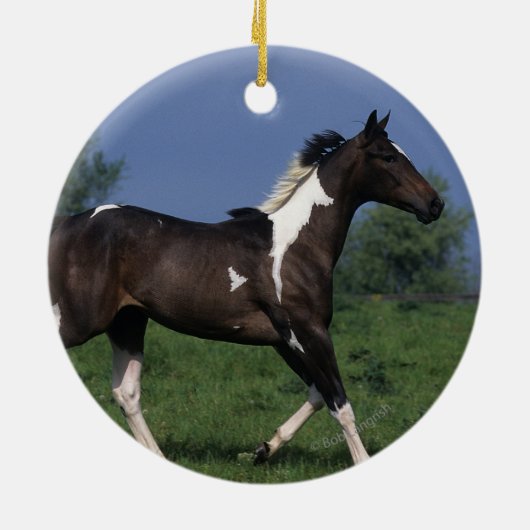 Paarden van verf die lopen 2 keramisch ornament (Achterkant)