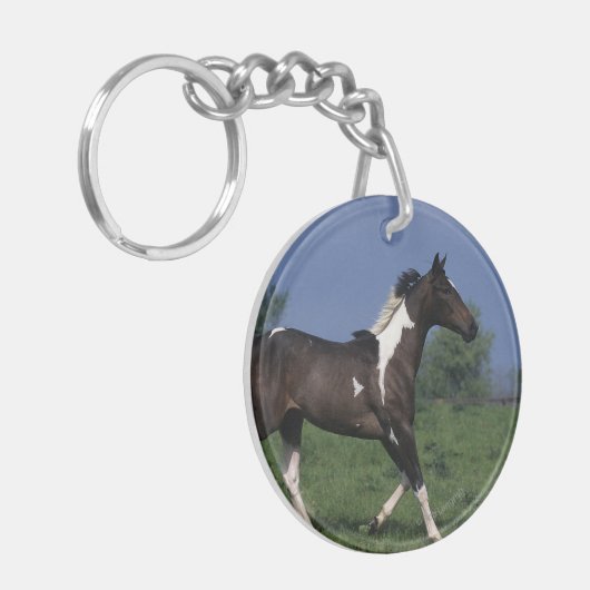 Paarden van verf die lopen 2 sleutelhanger (Voorkant Links)