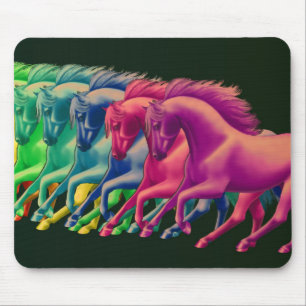 Paarden van verschillende kleuren Mousepad Muismat