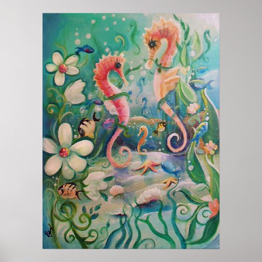 Paarden van zee in Springtime-Poster Poster (Voorkant)