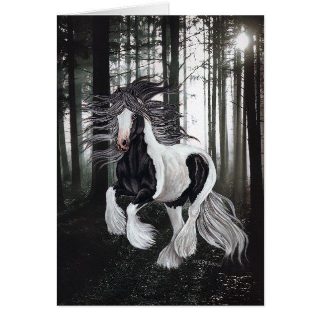 Paarden van zigeuners in het bos (Voorkant)