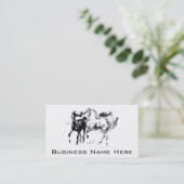 Paarden van zwarte en witte paarden visitekaartje (Staand voorkant)