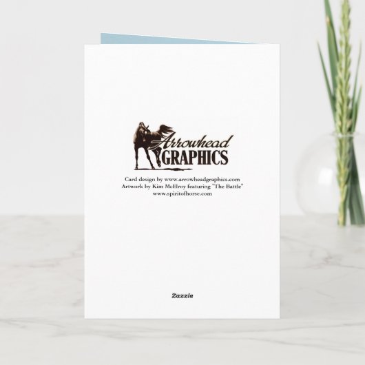 Paarden vechten bij Zee - Inspirerend Kaart (Achterkant)
