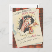 "Paarden" verjaardag Briefkaart (Voorkant / Achterkant)