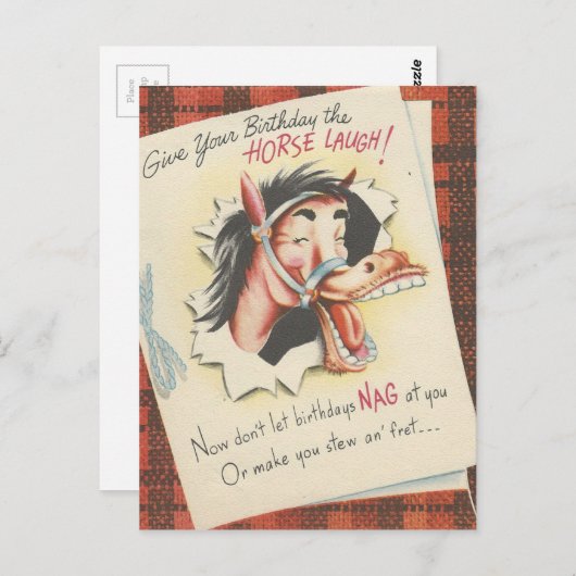  "Paarden" verjaardag Briefkaart (Voorkant / Achterkant)