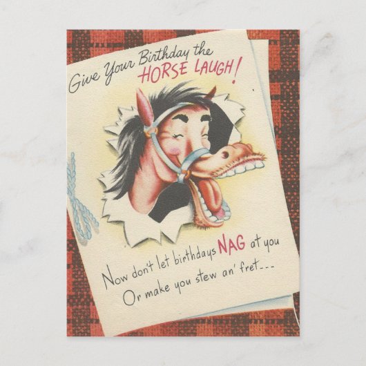 "Paarden" verjaardag Briefkaart (Voorkant)