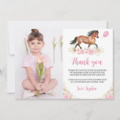 Paarden Verjaardag Foto Bedankt Kaart (Voorkant)