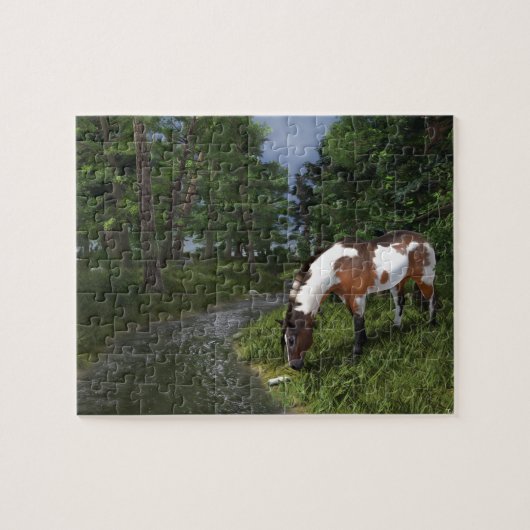 Paarden verven door Forest Stream Legpuzzel (Horizontaal)