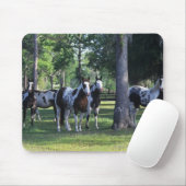 Paarden verven in de bomen muismat (Met muis)