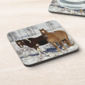 Paarden verven in sneeuw drankjes onderzetter (Linkerzijde)