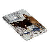 Paarden verven in sneeuw magneet (Rechterzijde)