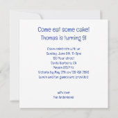 Paarden vieren verjaardag w/taart en petten, jonge kaart (Achterkant)