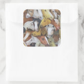 Paarden Vierkante Sticker (Tas)