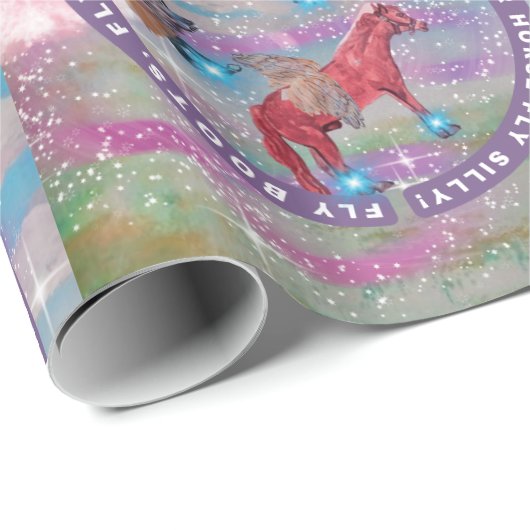 Paarden vliegen cadeaupapier (Rol Hoek)