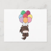 Paarden vliegen omhoog met kleurrijke ballonnen om briefkaart (Voorkant)