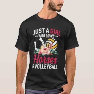 Paarden Volleybal gewoon een die houdt van T-shirt