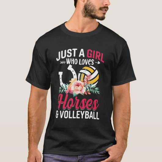 Paarden Volleybal gewoon een die houdt van T-shirt (Voorkant)