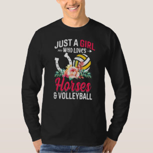 Paarden & Volleybal gewoon een meisje dat houdt va T-shirt