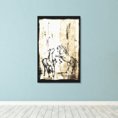 Paarden voor het fokken van paardenkunst canvas afdruk (Insitu (Houten vloer))