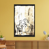 Paarden voor het fokken van paardenkunst canvas afdruk (Insitu (Woonkamer))