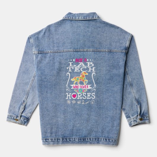 Paarden Voor Mannen Vrouwen Graphic Plus Size Craz Denim Jacket (Achterkant)