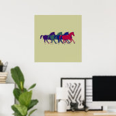 Paarden voor muren poster (Thuiskantoor)