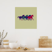 Paarden voor muren poster (Keuken)