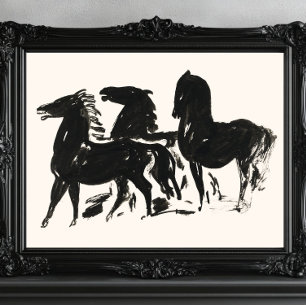  Paarden Wall Art Antiek Paardensport Print