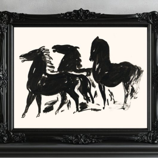 Paarden Wall Art Antiek Paardensport Print