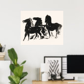 Paarden Wall Art Antiek Paardensport Print (Thuiskantoor)