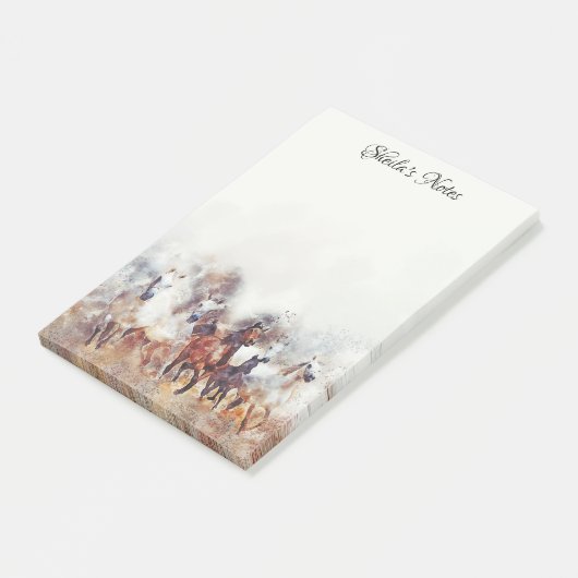 Paarden Waterverf paarden overlopen Post It Notes (Schuin)