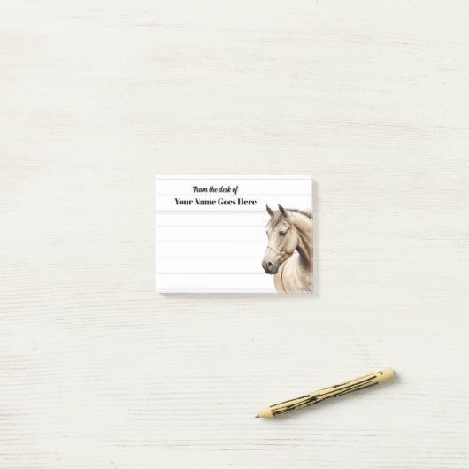 Paarden waterverf westerne binnenste notitie post-it® notes (Op bureau)
