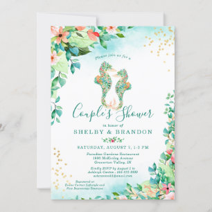 Paarden Weddenschap Shower Tropical Floral Seapaar Kaart