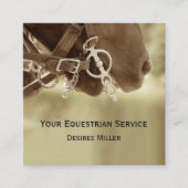 Paarden Western bruin groen Boerderij van paarden Vierkante Visitekaartje (Voorkant)