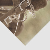 Paarden Western  Bruin Groene Rustische Ontvanger Tissuepapier (Detail)