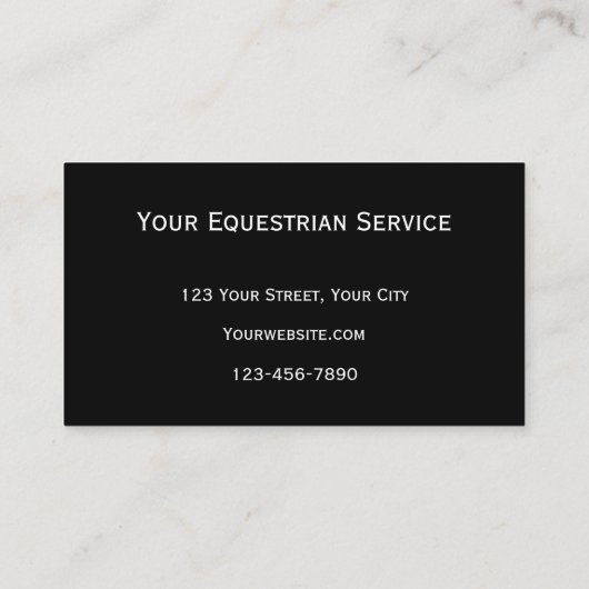 Paarden Western Rustic Black White Equestrian Busi Visitekaartje (Achterkant)