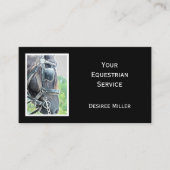 Paarden Western Rustic Black White Equestrian Busi Visitekaartje (Voorkant)