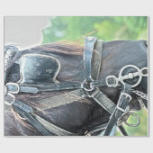 Paarden Western Rustic Brown Green Decoupage Cadeaupapier (Vlak)