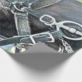 Paarden Western Rustic Brown Green Decoupage Cadeaupapier (Hoek)