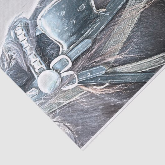 Paarden Western Rustic Brown Green Decoupage Tissuepapier (Detail)