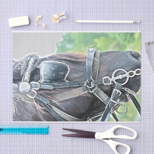 Paarden Western Rustic Brown Green Decoupage Tissuepapier (Craft)