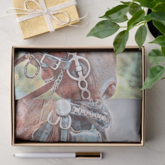 Paarden Western Rustisch land ontkoppeling Tissuepapier (Geschenk)