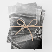 Paarden Western Rustisch zwart en witte kunst Inpakpapier Vel (In situ)