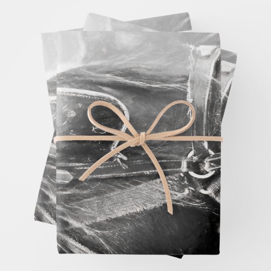 Paarden Western Rustisch zwart en witte  kunst Inpakpapier Vel (In situ)