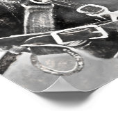 Paarden Western Rustisch zwart en witte  kunst Poster (Hoek)